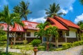 Bungalows with red roof, Haad Yao beach, Koh Phangan island, Sur