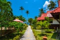 Bungalows with red roof, Haad Yao beach, Koh Phangan island, Sur