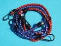 Bungee cord set with fixing hooks Royalty Free Stock Photo