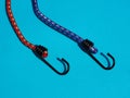 Bungee cord set with fixing hooks Royalty Free Stock Photo