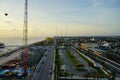 Daytona beach bungee-cord thrill ride at night Royalty Free Stock Photo