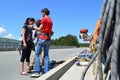 Bungee jumper girl getting ready for a jump Royalty Free Stock Photo