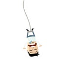 Bungee jumping businessman clipart Royalty Free Stock Photo