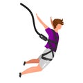 Bungee jumping flat vector illustration Royalty Free Stock Photo