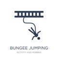 Bungee jumping icon. Trendy flat vector Bungee jumping icon on w
