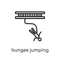 Bungee jumping icon. Trendy modern flat linear vector Bungee jumping icon on white background from thin line Activity and Hobbies