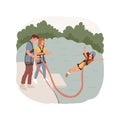 Bungee jumping isolated cartoon vector illustration.