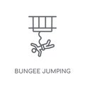 Bungee jumping linear icon. Modern outline Bungee jumping logo c
