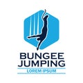Bungee jumping logo with text space for your slogan / tag line