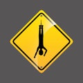 Bungee jumping person sign sport extreme design