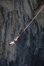 Bungee jumping in Prohodna cave