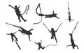 Bungee jumping silhouette, Bungee jumping vector, Bungee jumper vector silhouettes