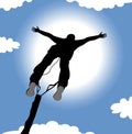 Bungee jumping silhouette