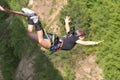 Bungee jumps, extreme and fun sport. Royalty Free Stock Photo