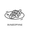 Bungeoppang line icon. Korean fish-shaped cakes.Editable vector illustration