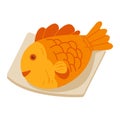 Bungeoppang taiyaki vector illustration, Fish shaped pastry, popular asian street food