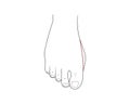 Bunion foot problem vector illustration outline design.