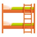 Bunk bed icon, cartoon style