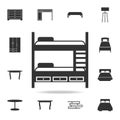 bunk bed icon. Detailed set of furniture icons. Premium quality graphic design. One of the collection icons for websites; web desi