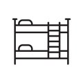 Bunk bed icon vector isolated on white background, Bunk bed sign , linear symbol and stroke design elements in outline style Royalty Free Stock Photo