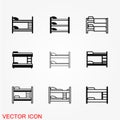 Bunk bed icon vector