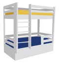 Bunk bed, illustration, vector