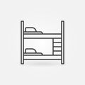 Bunk or Two-Tier Bed vector thin line concept icon