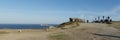 Bunker and battleship anchor memorial of WWII Atlantic Battle at the Pointe de Penhir in Brittany