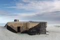 Bunker on beach Royalty Free Stock Photo