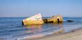 Bunker on beach in landes country France