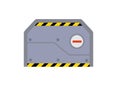 Bunker door. Protection bomb shelter, base entrance illustration. Secret military closed station. Protect gateway