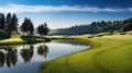 bunker golf course lake Royalty Free Stock Photo