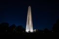 The Bunker Hill Monument at night, in Bunker Hill, Charlestown, Royalty Free Stock Photo