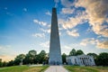 The Bunker Hill Monument at sunset, in Charlestown, Boston, Mass Royalty Free Stock Photo