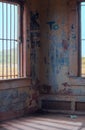 Bunker Interior with Graffiti Royalty Free Stock Photo