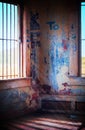 Bunker Interior with Graffiti Royalty Free Stock Photo