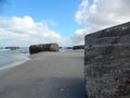 Bunker sunk in the sand by the North Sea in Denmark