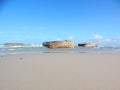 Bunker sunk in the sand by the North Sea in Denmark