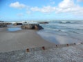 Bunker sunk in the sand by the North Sea in Denmark