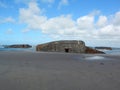 Bunker sunk in the sand by the North Sea in Denmark