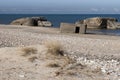 Bunkers on the Beach Royalty Free Stock Photo