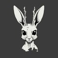 Darkly Surreal Hare Vector Illustration With Intense Close-up