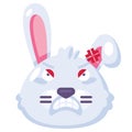 Bunny angry reaction expression face emoji vector