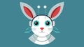 A bunny with a bionic ear able to hear even the faintest of noises and react with precision.. Vector illustration. Royalty Free Stock Photo