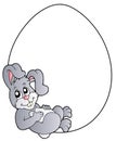 Bunny in blank Easter egg