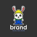 Bunny the builder logo creative concept