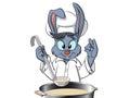 Bunny chef cooking the soup