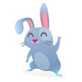 Cute cartoon rabbit. Farm animals. Vector illustration of a smiling bunny.