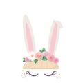 Bunny cute catroon character. For birthday, baby shower, clothes and posters design. Vector Royalty Free Stock Photo