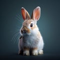 Bunny cuteness Studio shot of isolated young white rabbit